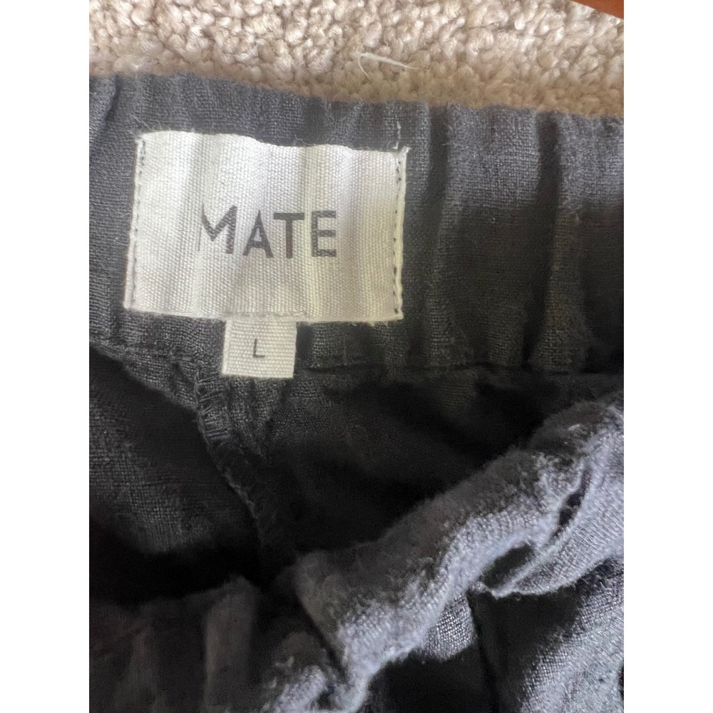 MATE the Label Womens Black Organic Cotton Canvas Pants Dress Clean Elastic L - Picture 2 of 8